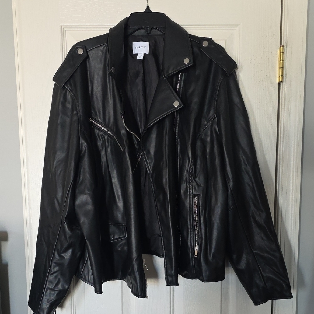 Nine West Midnight Black Leather Jacket